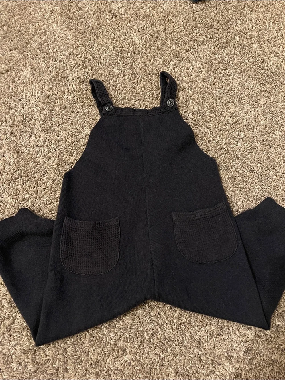 Zara Black kids 3/4 T Knit Overall Jumpsuit